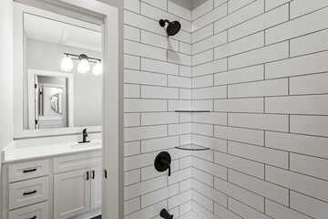 Bright living room interior in modern apartment with large windows
Clean white kitchen with stainless appliances in contemporary condo