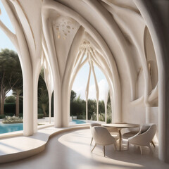 Minimalist apartment hallway with wood floor and modern design
Modern home architecture featuring staircase with sleek lines