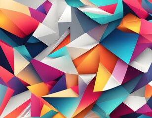 Obraz premium Abstract background. Bright geometric colored overlapping polygons and lines. Fashion design. Vector illustration