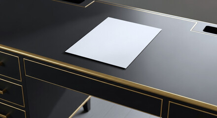 letter sheet, placed on a nature office desk, soft realistic lighting, elegant minimalistic composition, product mockup style, 3D render 