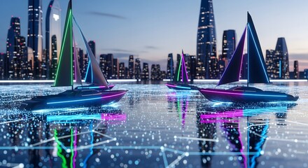 Futuristic Smart City Skyline