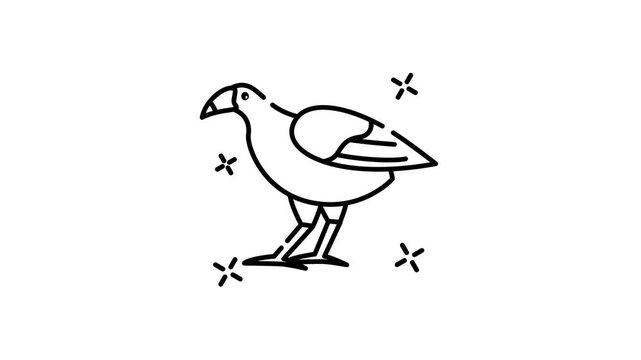 Purple gallinule cartoon pukeko an endemic bird depicted whimsically as a cartoon gallinule