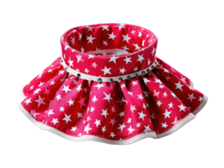 Star Patterned Visor: A playful red visor adorned with a scattering of white stars, its design a perfect blend of fashion and sun protection, offering both style and function for the summer.