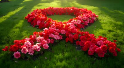 red flowers in the garden