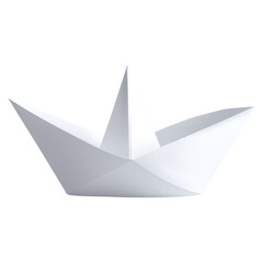 Elegant White Paper Boat Floating on a Calm Surface of Water with Soft Reflections