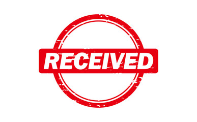 RECEIVED - Red Rubber Stamp with text RECEIVED
