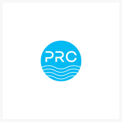 Circle Water Wave Logo with PRC Initials