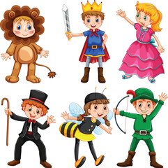 set of funny cartoon characters