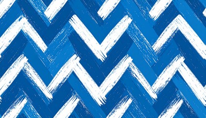 Abstract repeating chevron pattern in blue and white