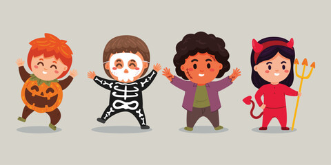 set of funny cartoon people