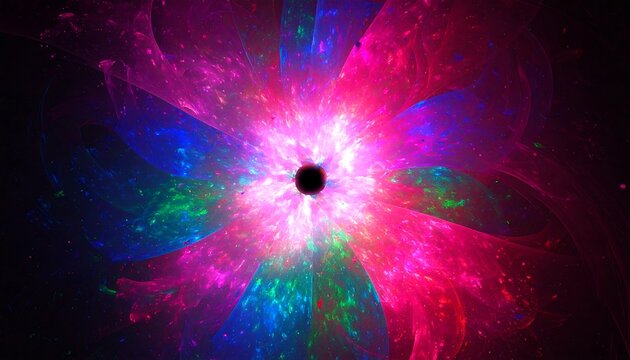 Colorful fractal flower digital art