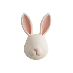 Obraz premium Elegant bunny head artwork with simple lines and pastel color palette on transparent setting
