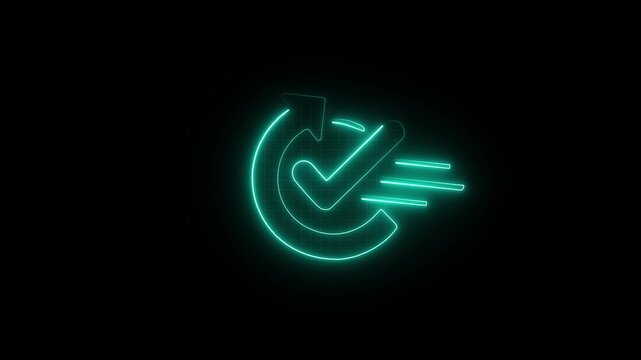Glowing seamless convenience with continuous updates and fast improvement cycle, futuristic digital progress and innovation, 4k animated video on black background