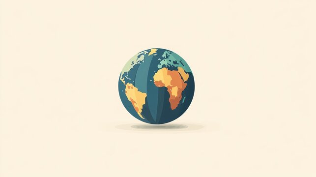 Earth globe, simple design, neutral background, educational resource