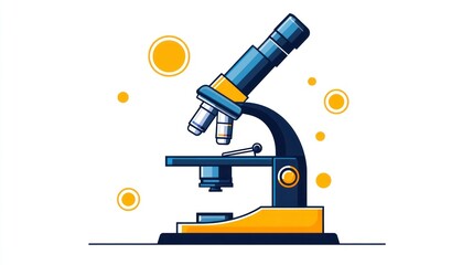 Illustration of a microscope, scientific research, educational tools, medical study