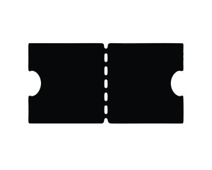 Isolated Black Ticket Silhouette, Ready to be customized for any event