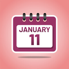 January 11 Minimalist Calendar Page Design