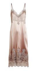Pale pink satin slip, delicate lace trim