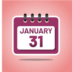 January 31 Minimalist Calendar Page Design