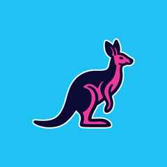 Modern Vibrant Kangaroo Logo Design Ico