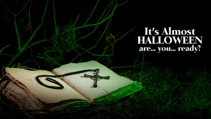 Book & Cross in Green