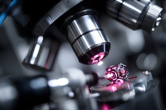 Microscope Examining Metal Lattice Structure