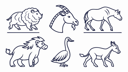 set of horses vector
