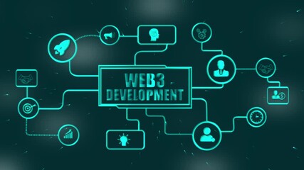 Web3 Development Diagram with Icons and Network Connections blockchain cryptocurrency