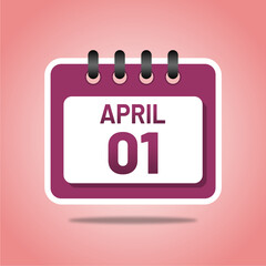 April 1 Calendar Page Illustration