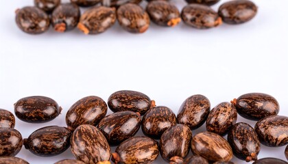 Obraz premium Dark brown seeds on white background