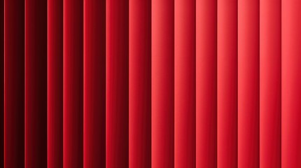 Bold red vertical blinds create a striking abstract pattern with dramatic light and shadow