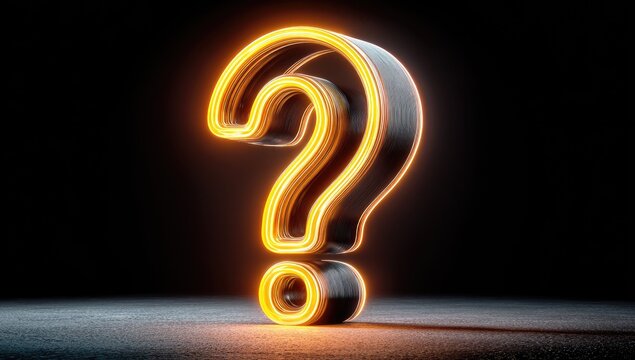 Illuminated question mark symbol