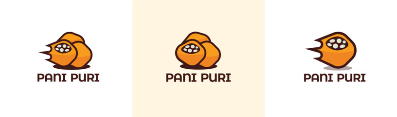 Pani Puri Logo Vector &ndash; Indian Street Food Snack Design