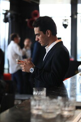 Man waiting for someone in a nightclub