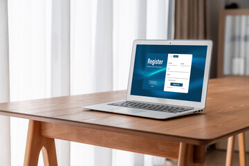 Fototapeta premium Online registration form for modish form filling on the internet website