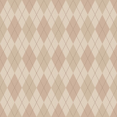 Argyle seamless pattern light brown muted color