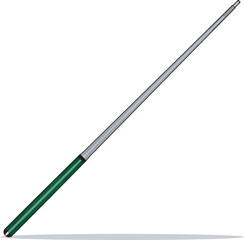 Vector illustration of a billiard cue stick. Clean and minimal design for pool, snooker, billiards graphics, sports icons, bar posters, game apps, infographics, and digital design projects.