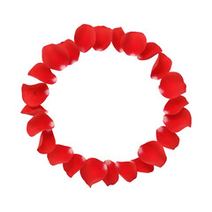 Obraz premium Red Rose Petals Arranged in a Circular Frame.