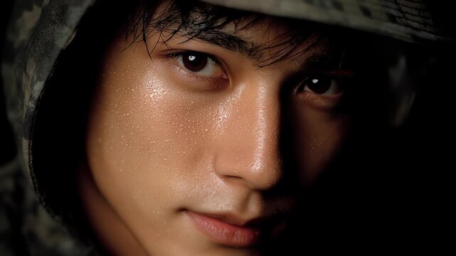 Steadfast Eyes in the Mist Show the True Colors of a Man