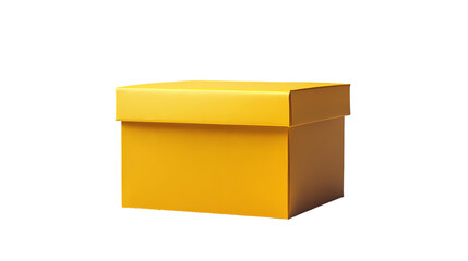 a yellow box Isolated transparent on white background