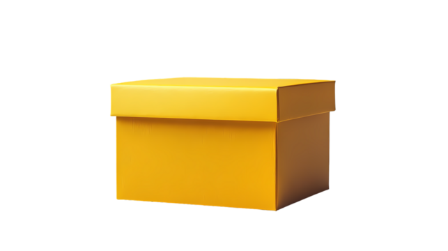 a yellow box Isolated transparent on white background