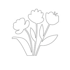 Blooming Garden Coloring Sheet – Line Art Flowers