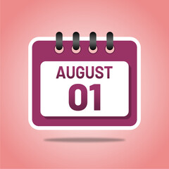 August 1 Calendar Page Illustration