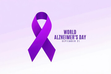 Purple ribbon for world alzheimer s day awareness campaign