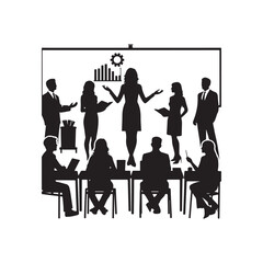 teachers in class vector silhouette clip art logo design illustration. teacher's day icon collections.