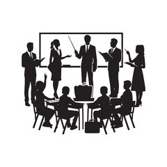 teachers in class vector silhouette clip art logo design illustration. teacher's day icon collections.