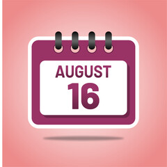 August 16 Colorful Daily Planner Design