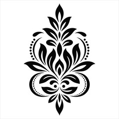 Ornamental Floral Pattern Vector Design for Decoration and Tattoo Art