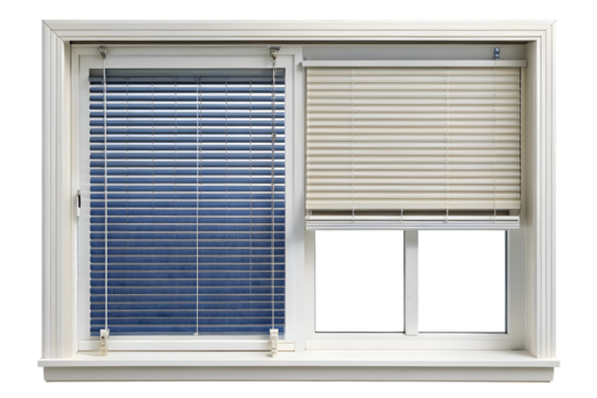 Glorious solar powered window blinds isolated on white background