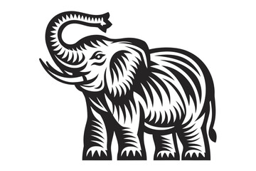 Fototapeta premium Decorative Elephant with Intricate Patterns on White Background